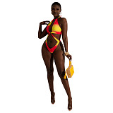 Tie Dye Print Bathing Suits Three Pieces Bikini Set DY-6928