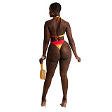 Tie Dye Print Bathing Suits Three Pieces Bikini Set DY-6928