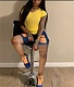 Women's Jeans Yellow Yarn Holes Shorts RS-905