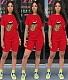 Fashion Tongue Print Short Sleeve T-shirt and Shorts Two-piece Set MA-345