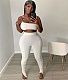 Solid Color Single Side Sling Wrap Chest Fishtail Trouser Leg Two-piece Set NIK-124