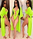 Sexy Solid Color Bikinis with Long Cloak BY-3378