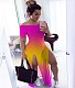 One Word Shoulder Gradient Contrast Color Split Maxi Dress NIK-117