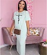 Classic Print Pocket O-neck Short Sleeve T-shirt Dress FNN-001