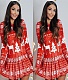 Slim Fitting Long Sleeve Christmas Print Skirt Dress RS-8229