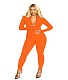 Autumn Zipper Long Sleeve Line High Waist Movement Jumpsuit RS-1827
