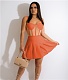 Sheer Mesh Patchwork Sleeveless Pleated Dress JH-298