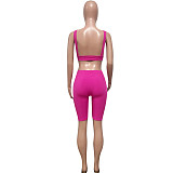 Workout Bra Crop Top Running Shorts 2 Piece Set HMS-5538