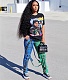 Contrasting Color Patchwork Plaid Print Zipper Mid-waist Pants YH-5201