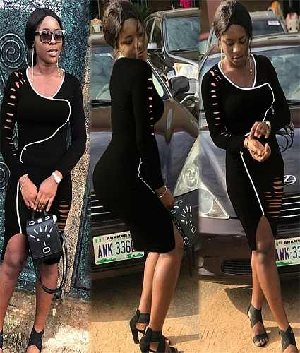 Sexy Burnt-out Full Sleeve Tight Midi Dress RS-7050