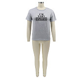 Letter Printed Harajuku Short Sleeve Tops T Shirt SFY-059W