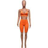 Workout Bra Crop Top Running Shorts 2 Piece Set HMS-5538