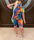 Fashionable Tie-Dye Printing Colorful Two-Piece Set with Mask GS-1815