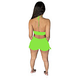 Halter Bra Bandage Lace Up Shorts Beach Outfits DD-88155
