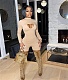 Solid Cut Out Skinny Long Sleeve Romper YUM-9083