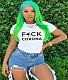 Stylish Monogrammed Round Neck Short Sleeves T-Shirt ML-7321