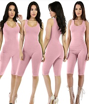 Summer Women Solid Color Sport Tight Rompers SMR-9566