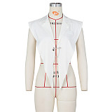 Y2k Solid Color Turn Down Collar Waistcoat Vest ZS-0454