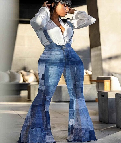 Sweet Jumpsuit Denim Plus Size Overalls Pants RS-858
