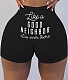 Stylish Letter Printed High-waisted Carry Buttock Shorts SHE-7204