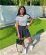 High Waist Solid Pleated A-line Mini Skirt ABL-6702