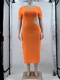 Sleeveless O Neck Solid Hollow Out Plus Size Dresses OSS-22199