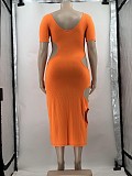 Sleeveless O Neck Solid Hollow Out Plus Size Dresses OSS-22199