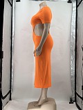 Sleeveless O Neck Solid Hollow Out Plus Size Dresses OSS-22199