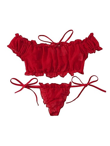Off Shoulder High Waist Bikinis Thong Bathing Suit YQ-415