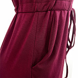 Sleeveless Drawstring Waist Pockets Pencil Dress HGL-1848