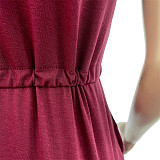 Sleeveless Drawstring Waist Pockets Pencil Dress HGL-1848