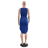 Sleeveless Drawstring Waist Pockets Pencil Dress HGL-1848