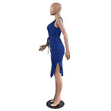 Sleeveless Drawstring Waist Pockets Pencil Dress HGL-1848