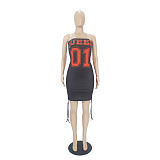 Strapless Sides Drawstring Ruched Bodycon Dress SHD-9814
