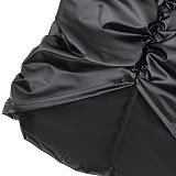Cut Out Spaghetti Straps Ruched Bodycon Dresses OSS-21486