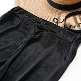 Black Mesh See Through Shirt Top Skinny Pants Set NY-2299