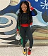 Long Sleeve Patchwork T Shirt Joggers Pants Suit GLS-8101