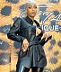 Black Single-breasted PU Leather Coat LUO-6358