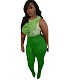 Hipster Mesh Heart Print Tank Tops and Pants Set MOF-6686