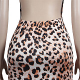 Leopard Print Backless Floor Length Maxi Slip Dress FSX-342
