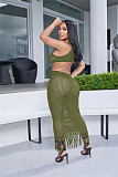Hollow Out Knitted Tassel Beach Backless Maxi Dress TR-1202