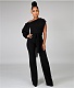 Single Shoulder Lace Up One Piece Wide Leg Jumpsuit YF-10113