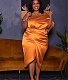 Asymmetric One Shoulder Short Sleeve Ruched Dresses ASL-7078