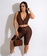 Sleeveless Hooded Zip Crop Top+Biker Shorts Tracksuit LSD-82066