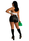 Turtleneck Halter Backless Irregular Sexy Crop Top WSM-5308