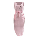 High Waist Lace Up Sleeveless Tank Dresses HGL-1890