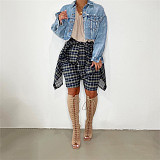 Plaid High Waist Bandage Loose Stretewear Shorts ASL-6567