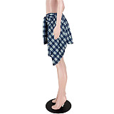 Plaid High Waist Bandage Loose Stretewear Shorts ASL-6567