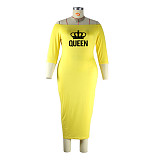 Plus Size Off The Shoulder Half Sleeve Pencil Dress JLY-19340