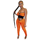 Lace Up Strapless Cut Out High Waist Tunic Jumpsuit MEM-88432